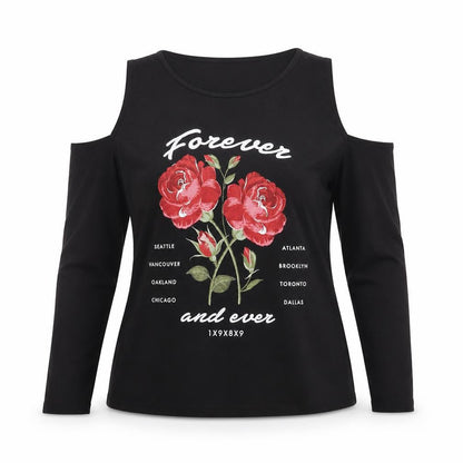 Atmosphere Womens Black Polyester Basic T-Shirt Size 10 Round Neck - Cold Shoulder