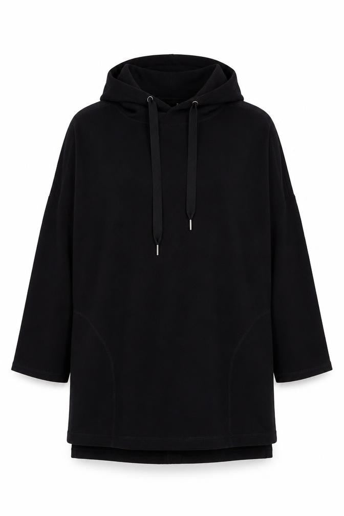 Cable & Gauge Womens Black Viscose Pullover Hoodie Size M Pullover
