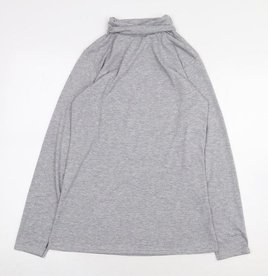Preworn Womens Grey Viscose Basic T-Shirt Size S Roll Neck - Size S/M