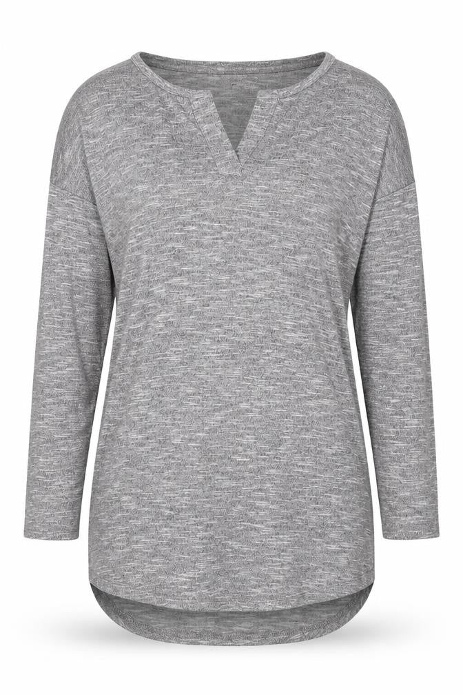 Papaya Womens Grey Viscose Basic T-Shirt Size 10 V-Neck