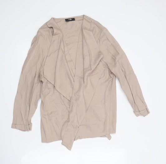 Wallis Womens Beige V-Neck Polyester Cardigan Jumper Size L