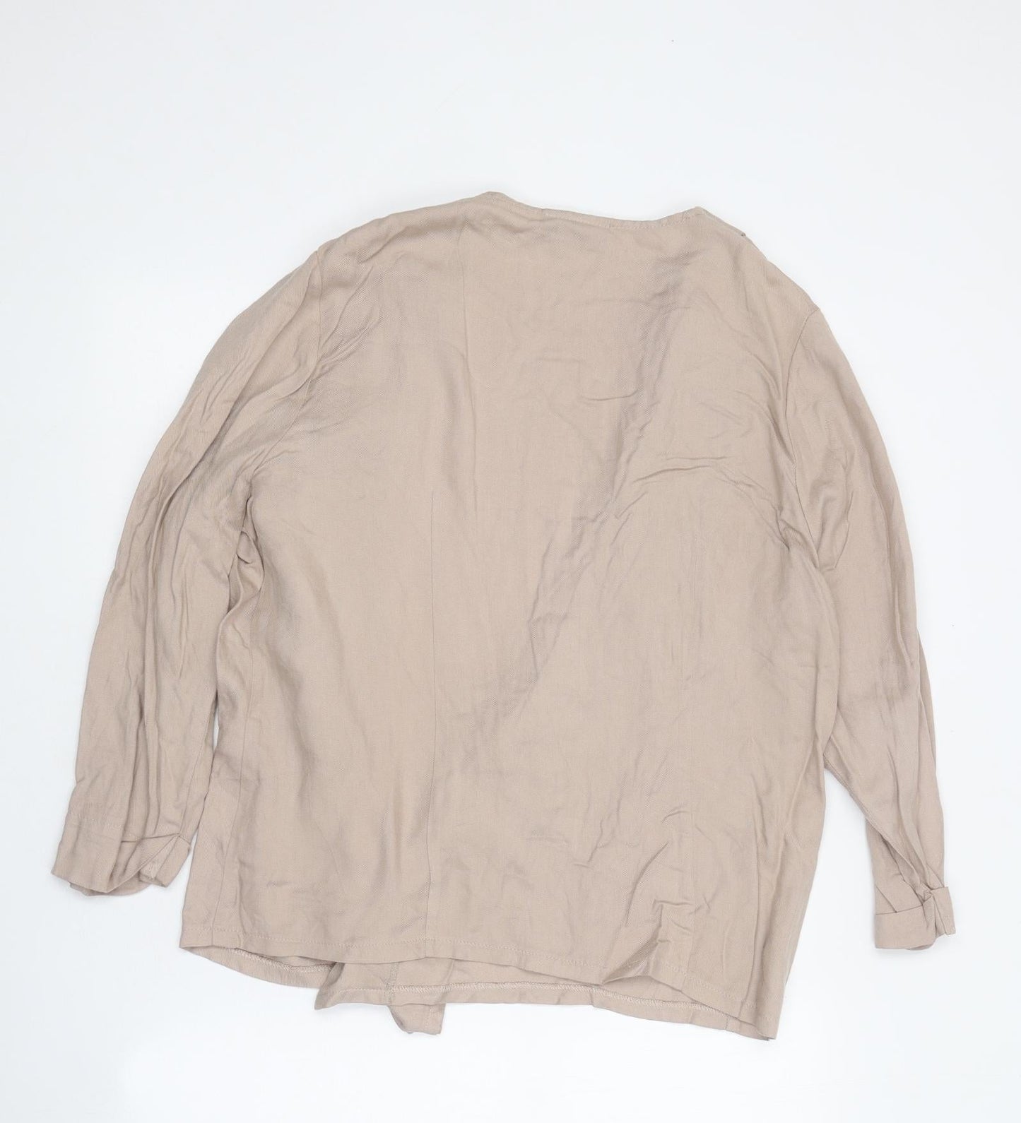 Wallis Womens Beige V-Neck Polyester Cardigan Jumper Size L