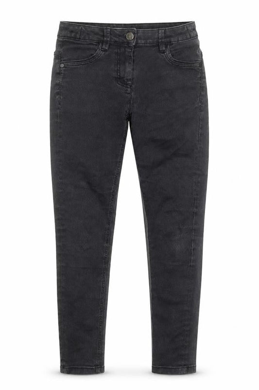 Marks & Spencer Girls Black Cotton Skinny Jeans Size 9 Years Regular Button
