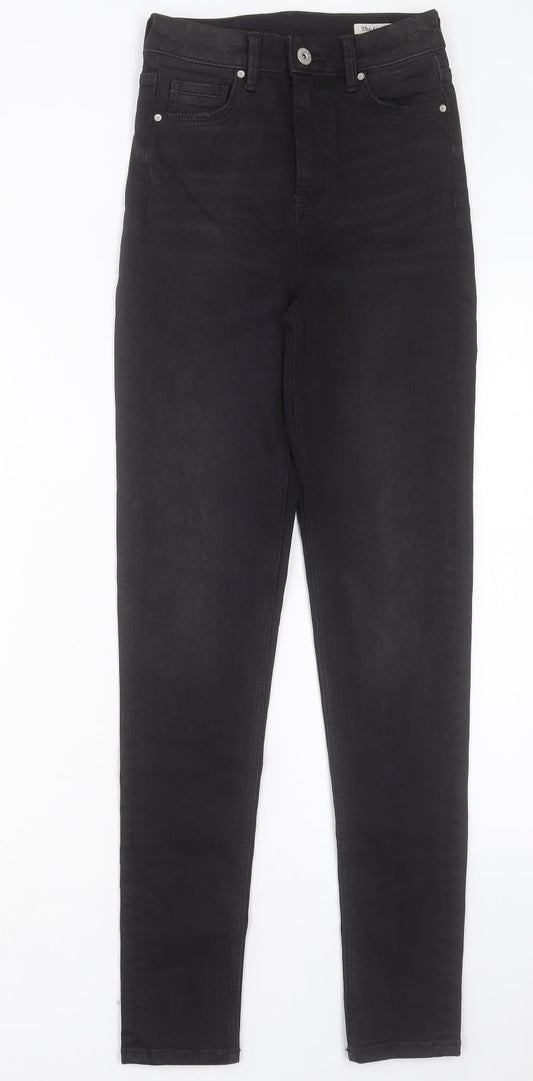 Marks and Spencer Womens Black Cotton Skinny Jeans Size 6 L30 in Regular Button