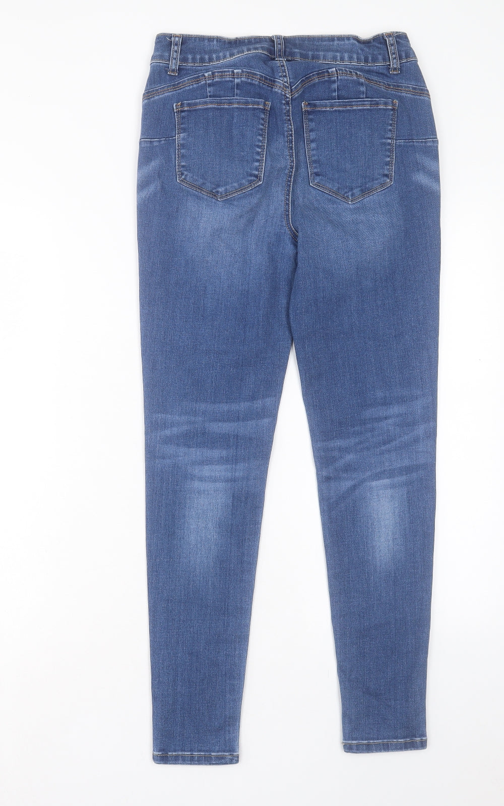 WAX JEAN Womens Blue Cotton Skinny Jeans Size M L27 in Regular Button