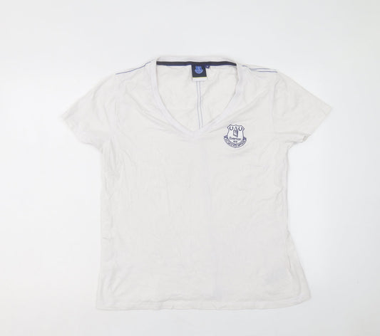 Fanatics Womens White Cotton Basic T-Shirt Size 18 V-Neck - Everton FC
