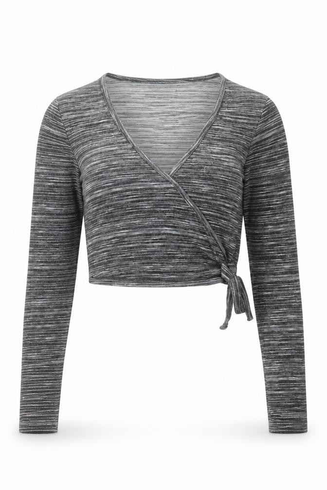 Topshop Womens Grey Viscose Cropped T-Shirt Size 6 V-Neck