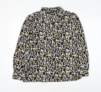 Marks & Spencer Womens Multicoloured Geometric Polyester Basic Blouse Size 8 Collared