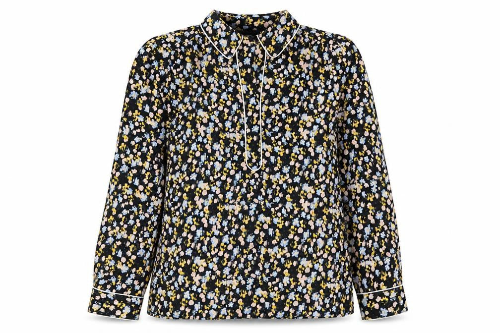 Marks & Spencer Womens Multicoloured Geometric Polyester Basic Blouse Size 8 Collared