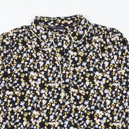 Marks & Spencer Womens Multicoloured Geometric Polyester Basic Blouse Size 8 Collared