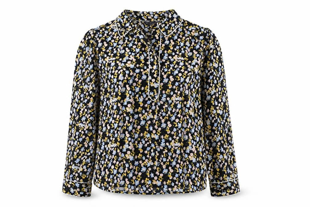 Marks & Spencer Womens Multicoloured Geometric Polyester Basic Blouse Size 6 Collared