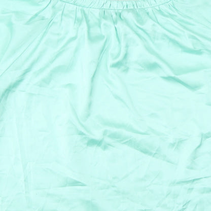 Marks & Spencer Womens Green Polyester Basic Blouse Size 6 Round Neck