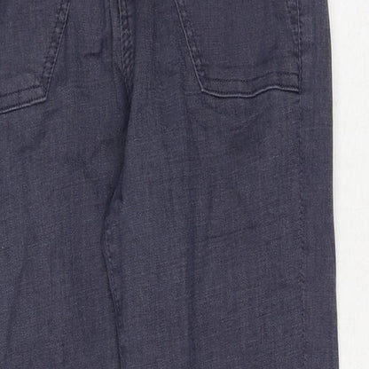 Marks & Spencer Womens Blue Cotton Tapered Jeans Size 6 L28 in Regular Zip