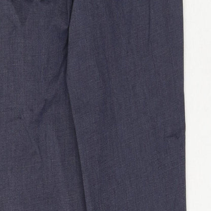 Marks & Spencer Womens Blue Cotton Tapered Jeans Size 6 L28 in Regular Zip