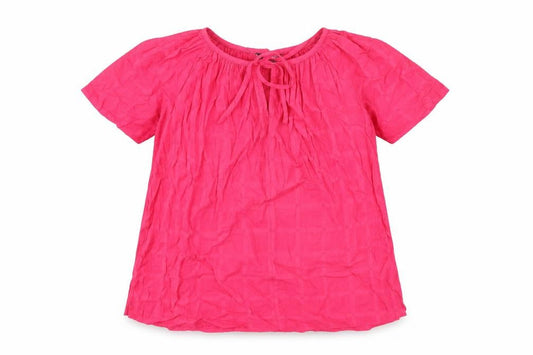 Marks and Spencer Womens Pink Cotton Basic Blouse Size 6 Round Neck