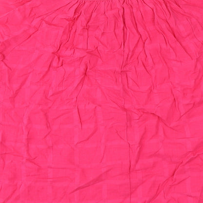 Marks & Spencer Womens Pink Cotton Basic Blouse Size 6 Round Neck
