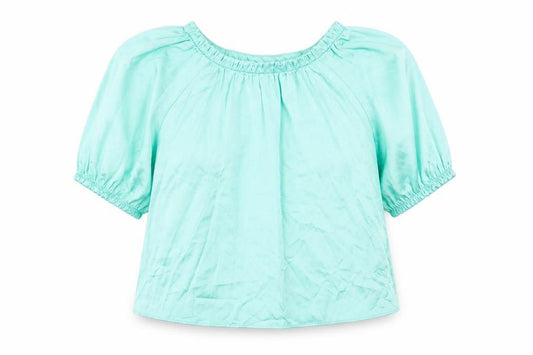Marks and Spencer Womens Green Polyester Basic Blouse Size 8 Round Neck