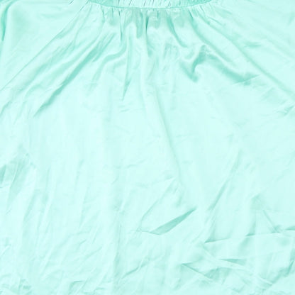 Marks & Spencer Womens Green Polyester Basic Blouse Size 8 Round Neck