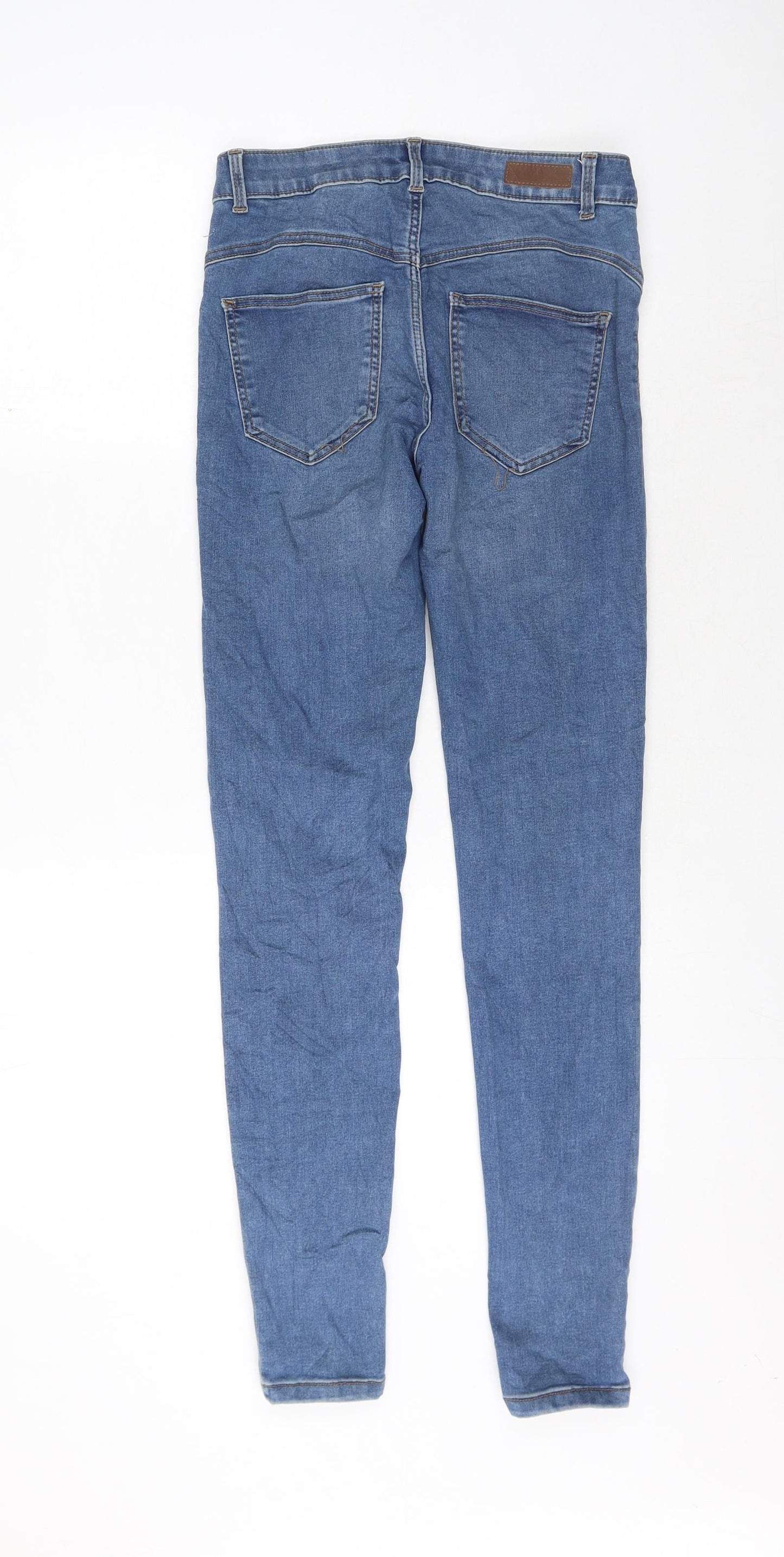 Pieces Womens Blue Cotton Skinny Jeans Size S L30 in Regular Zip