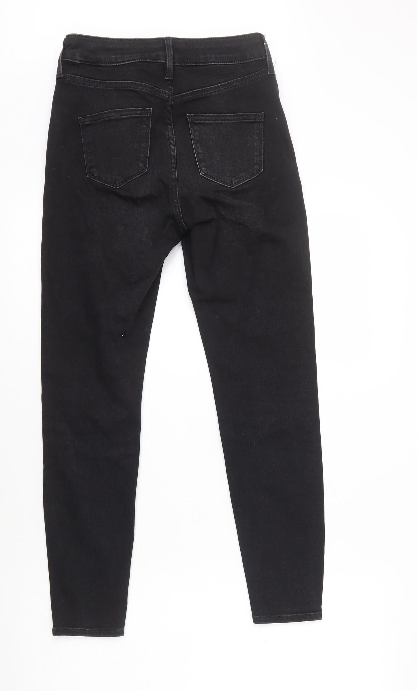 Marks and Spencer Womens Black Cotton Skinny Jeans Size 8 L26 in Regular Zip