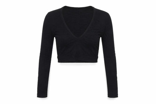 PRETTYLITTLETHING Womens Black Viscose Cropped T-Shirt Size 4 V-Neck