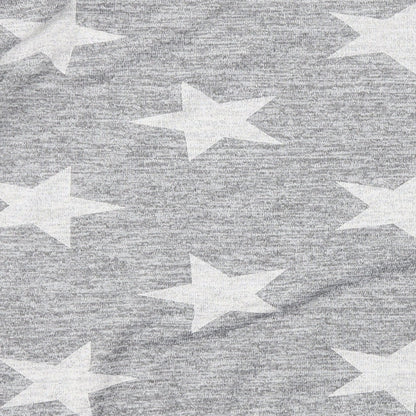 Preworn Womens Grey Geometric Polyester Basic T-Shirt Size M Round Neck - Star Print