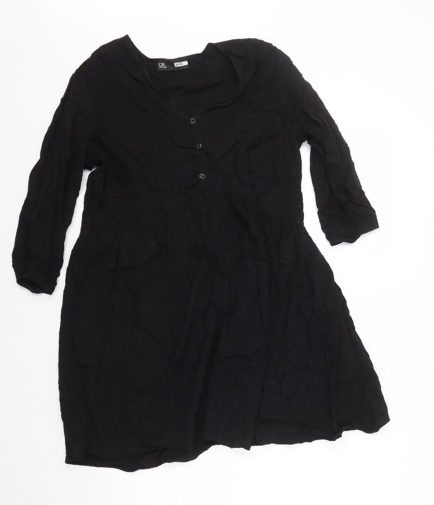 Oakridge Womens Black Viscose A-Line Size 10 V-Neck Pullover