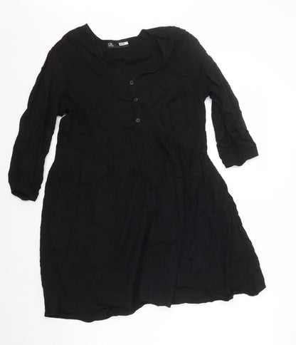 Oakridge Womens Black Viscose A-Line Size 10 V-Neck Pullover
