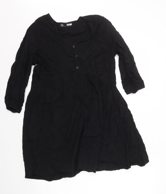 Oakridge Womens Black Viscose A-Line Size 10 V-Neck Pullover