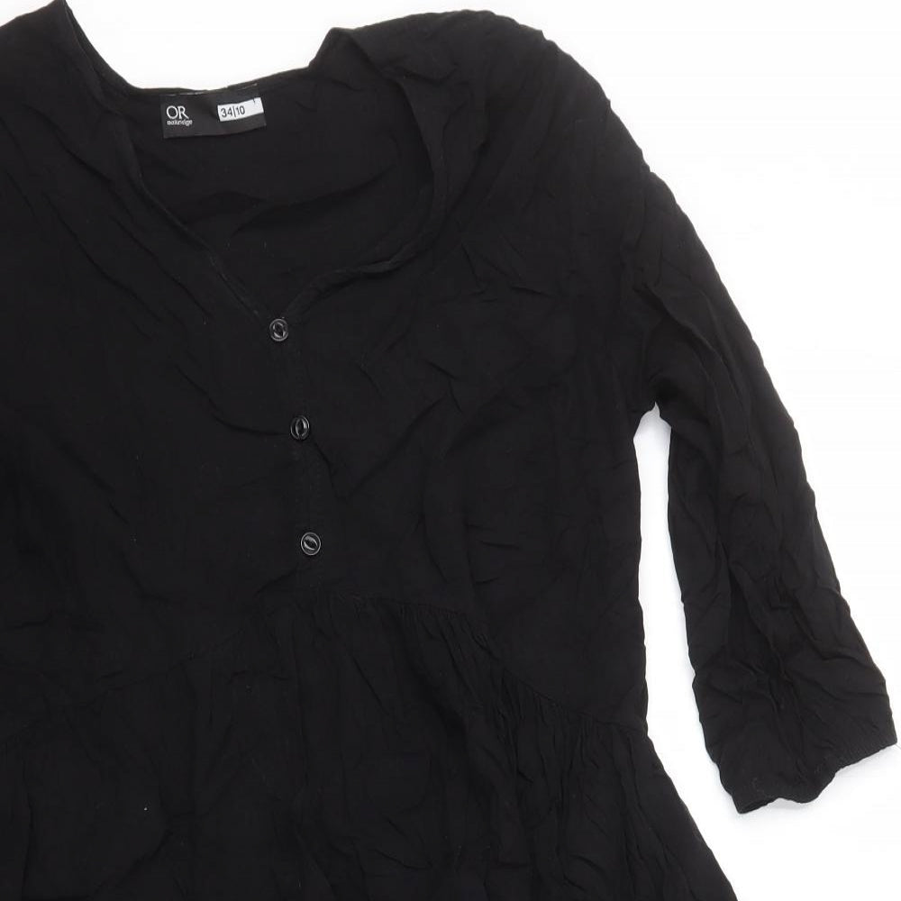Oakridge Womens Black Viscose A-Line Size 10 V-Neck Pullover