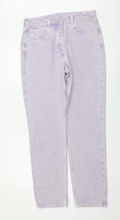 Preloved NEXT Womens Purple Cotton Mom Jeans Size 32 in L31 in Regular Button - Front