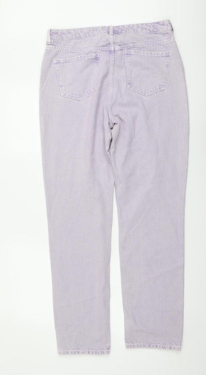 Preloved NEXT Womens Purple Cotton Mom Jeans Size 32 in L31 in Regular Button - Back