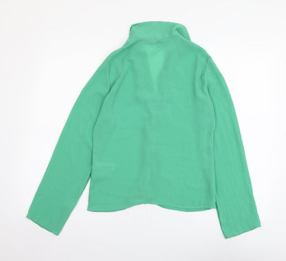 Primark Womens Green Polyester Basic Button-Up Size 8 Collared