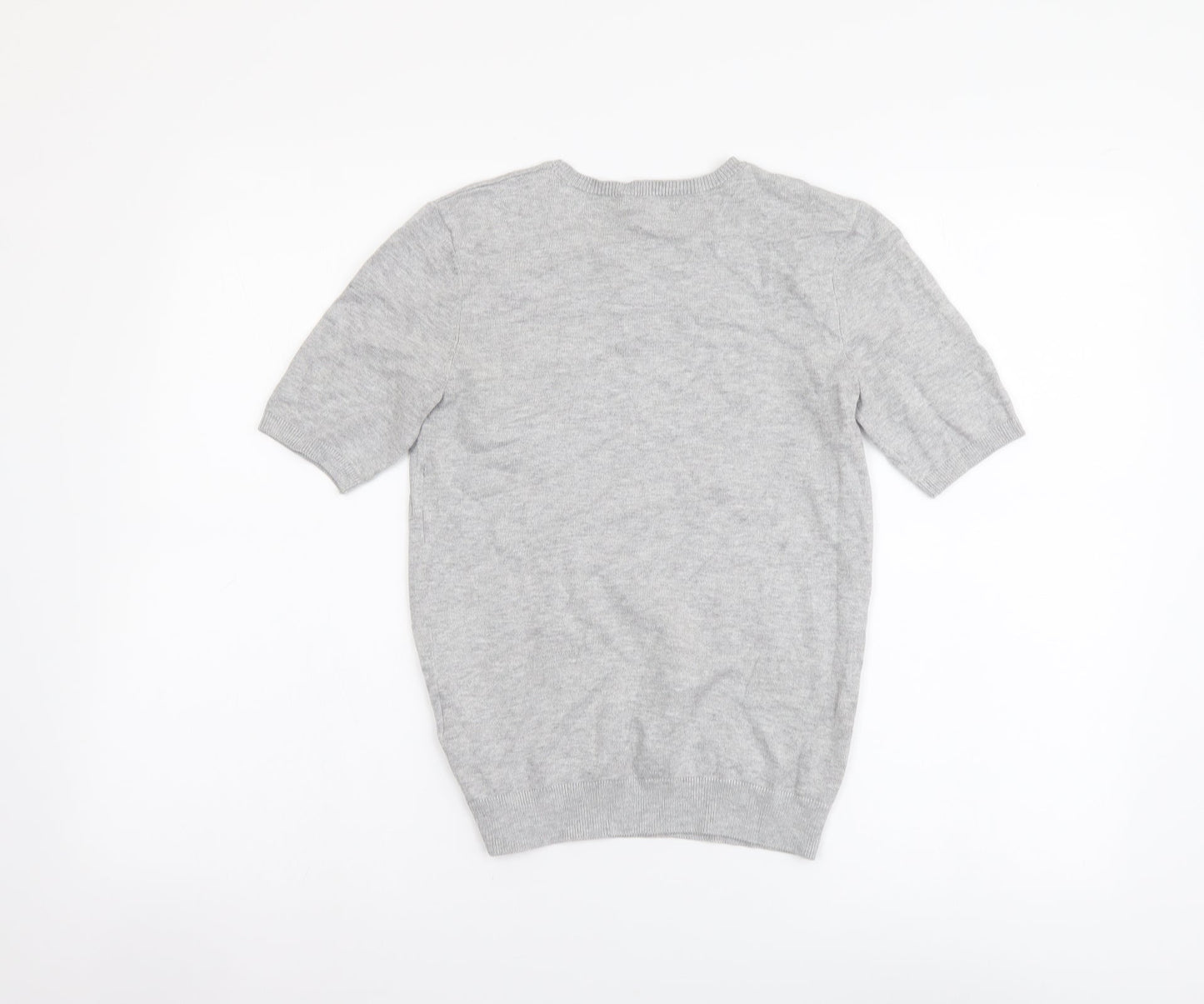 Marks and Spencer Womens Grey Round Neck Acrylic Pullover Jumper Size XS