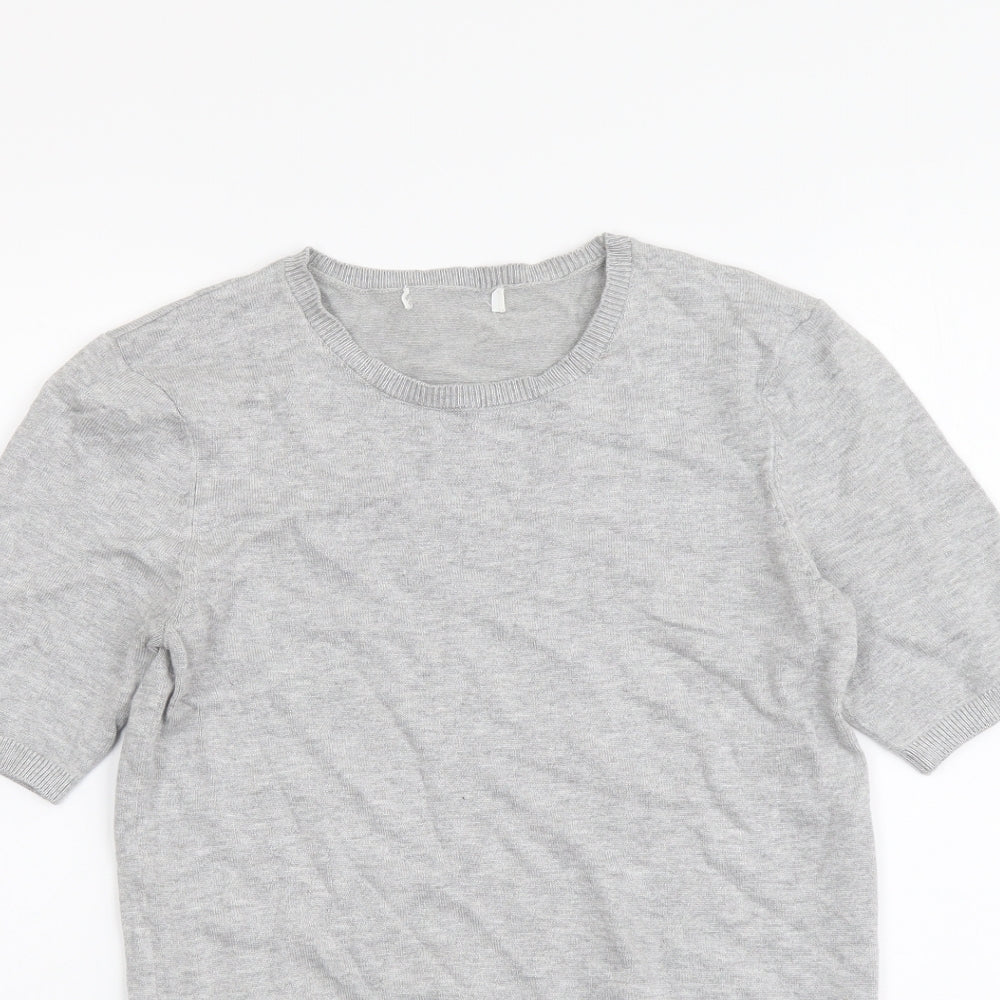 Marks and Spencer Womens Grey Round Neck Acrylic Pullover Jumper Size XS