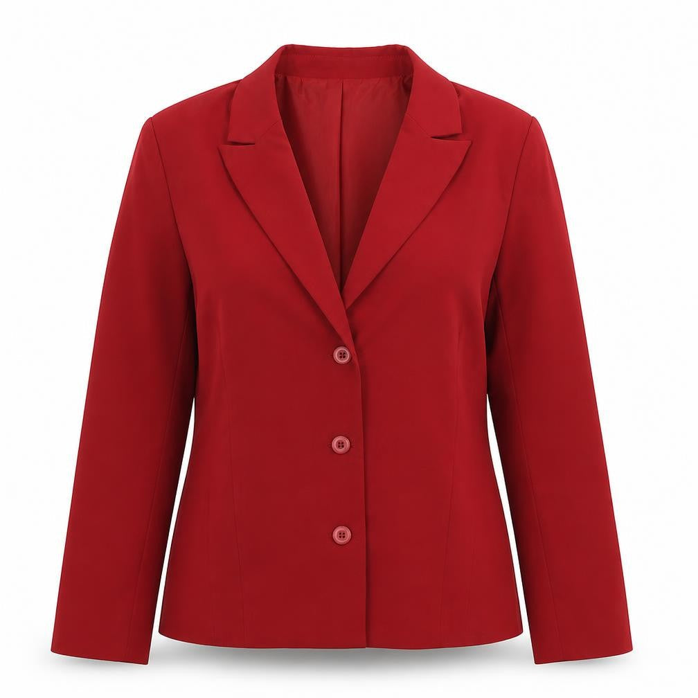 Try Me Womens Red Polyester Jacket Suit Jacket Size M - Shoulder Pads
