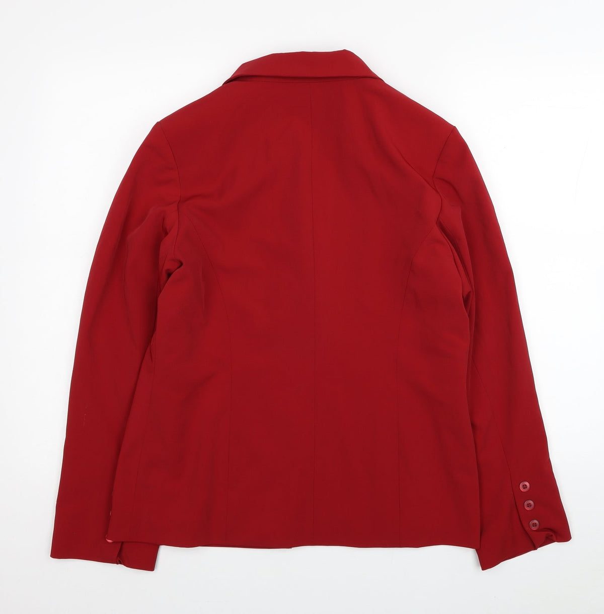 Try Me Womens Red Polyester Jacket Suit Jacket Size M - Shoulder Pads