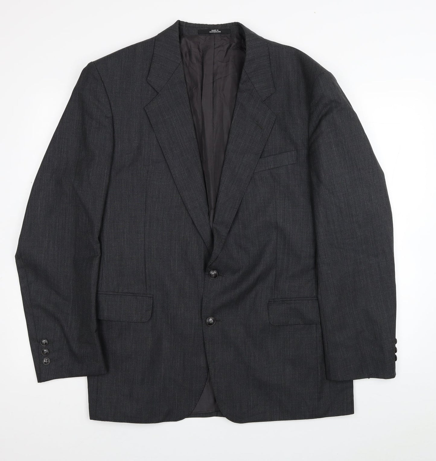 Cacharel Mens Grey Wool Jacket Suit Jacket Size 42 - Shoulder Pads