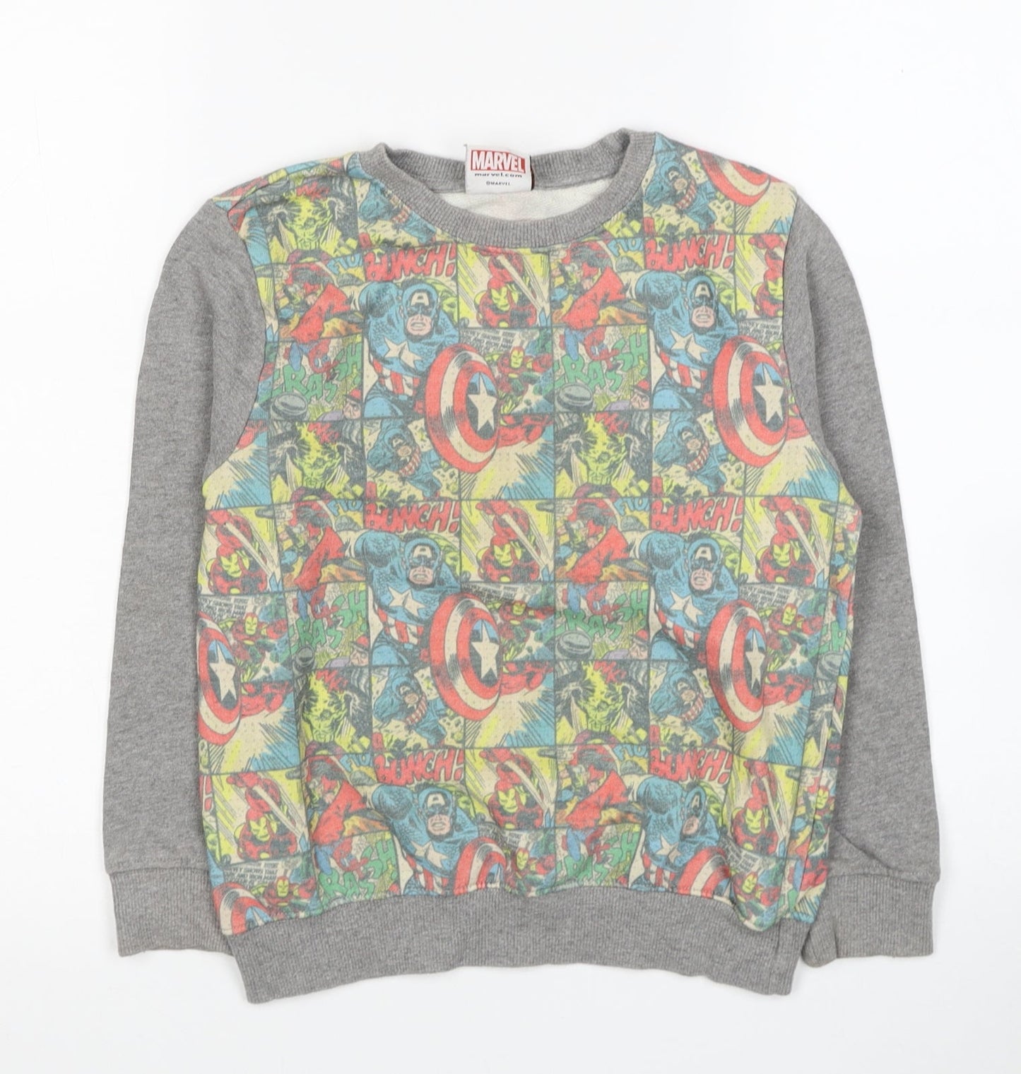 NEXT Boys Grey Polyester Pullover Sweatshirt Size 6 Years Pullover - Comic Book Marvel