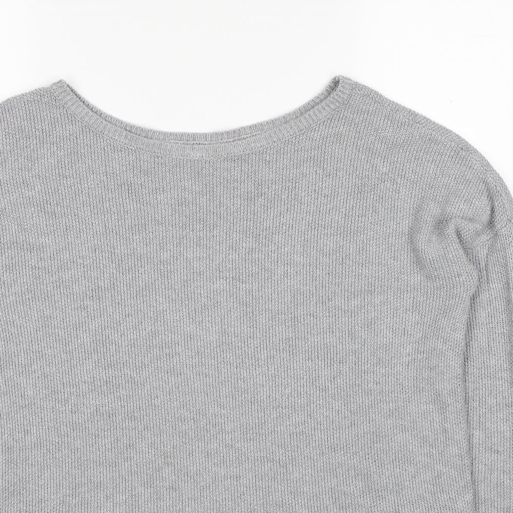 Mohito Womens Grey Boat Neck Acrylic Pullover Jumper Size M