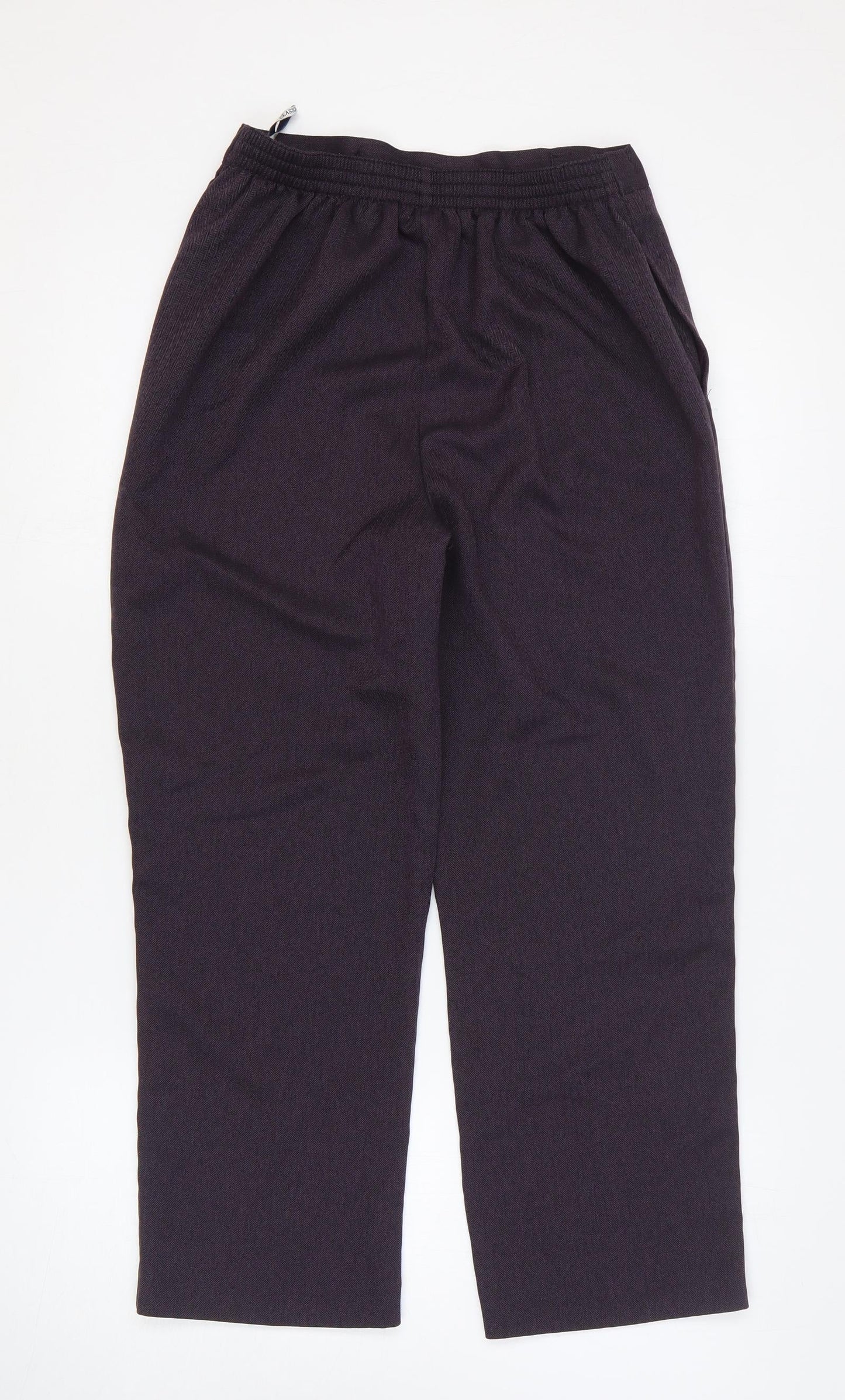 BHS Womens Purple Polyester Trousers Size 10 L24 in Regular