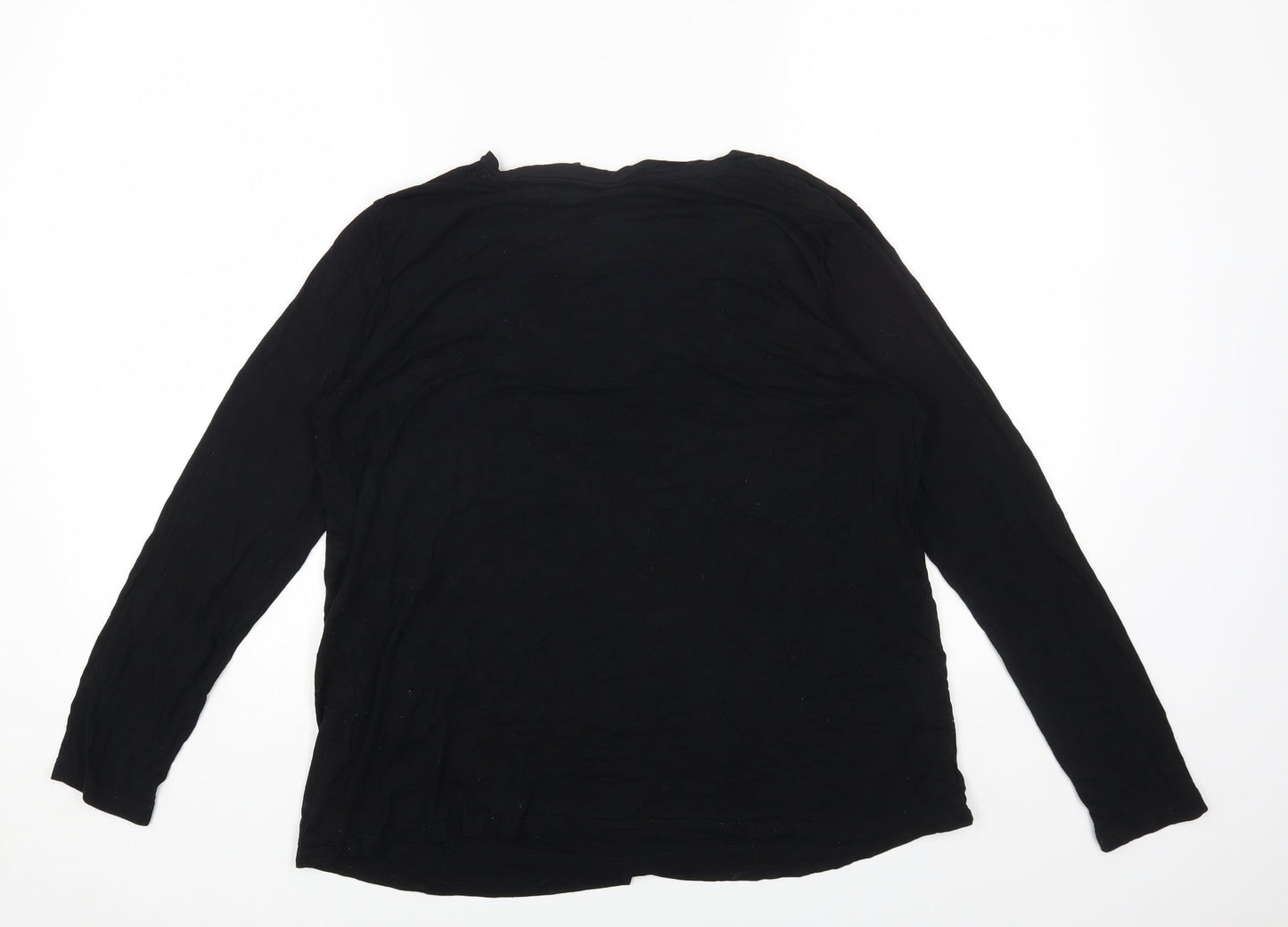 ASOS Womens Black Viscose Basic T-Shirt Size 10 Scoop Neck