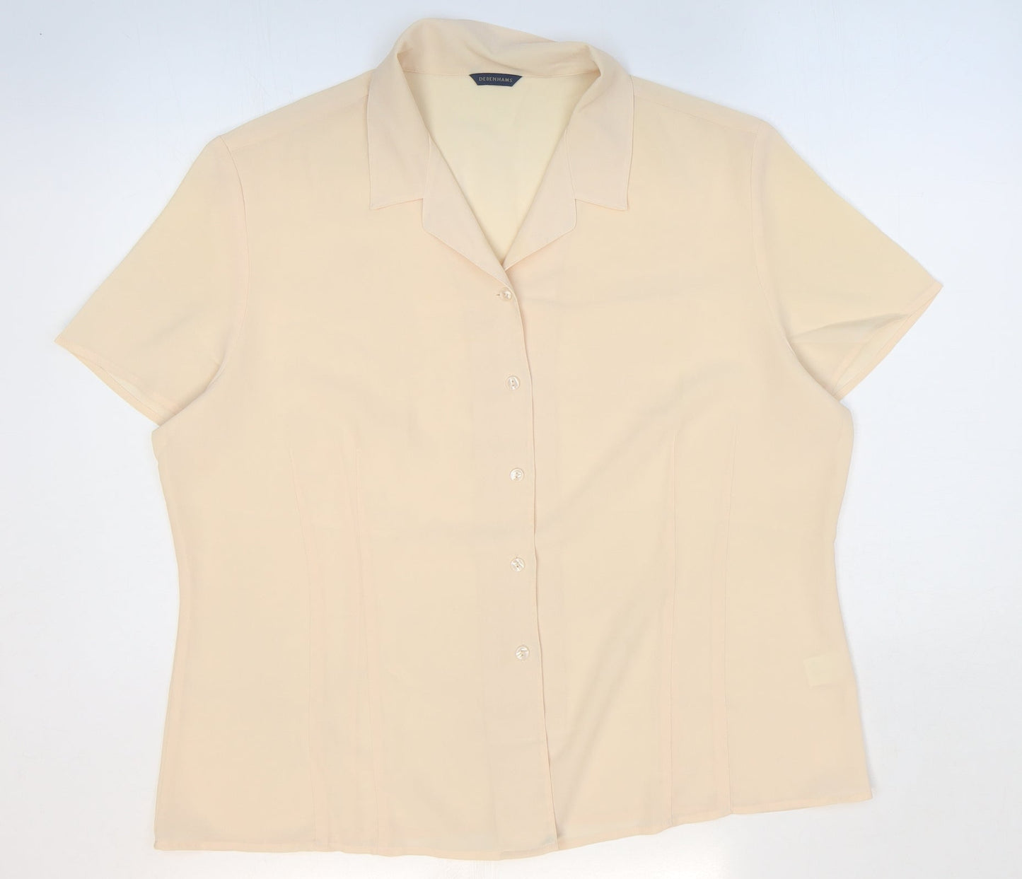 Debenhams Womens Orange Polyester Basic Button-Up Size 18 Collared