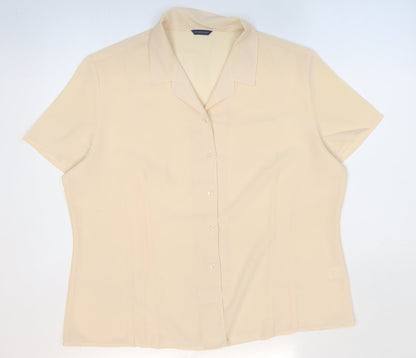 Debenhams Womens Orange Polyester Basic Button-Up Size 18 Collared