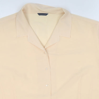 Debenhams Womens Orange Polyester Basic Button-Up Size 18 Collared