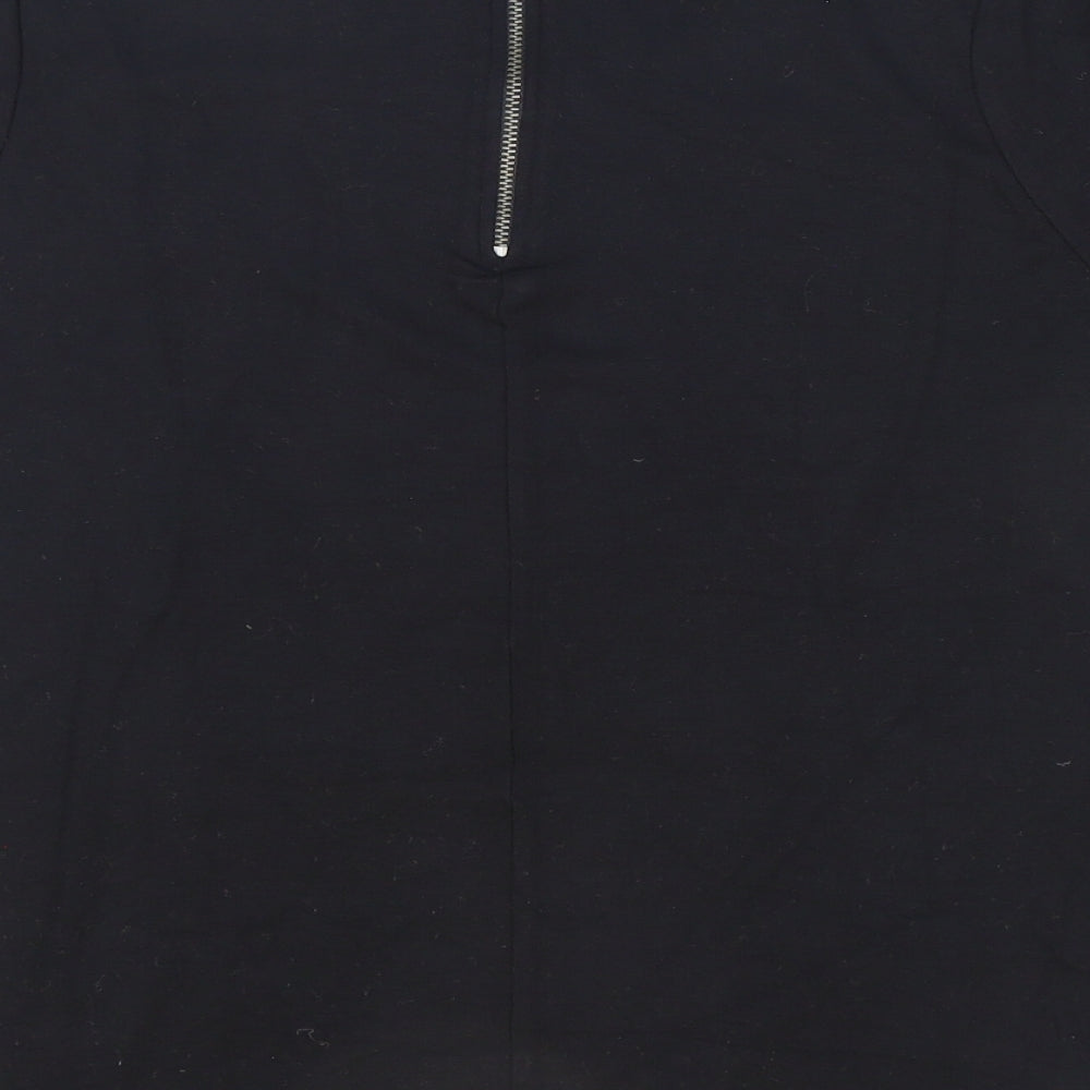 NEXT Womens Black Animal Print Acrylic Basic T-Shirt Size 12 Round Neck