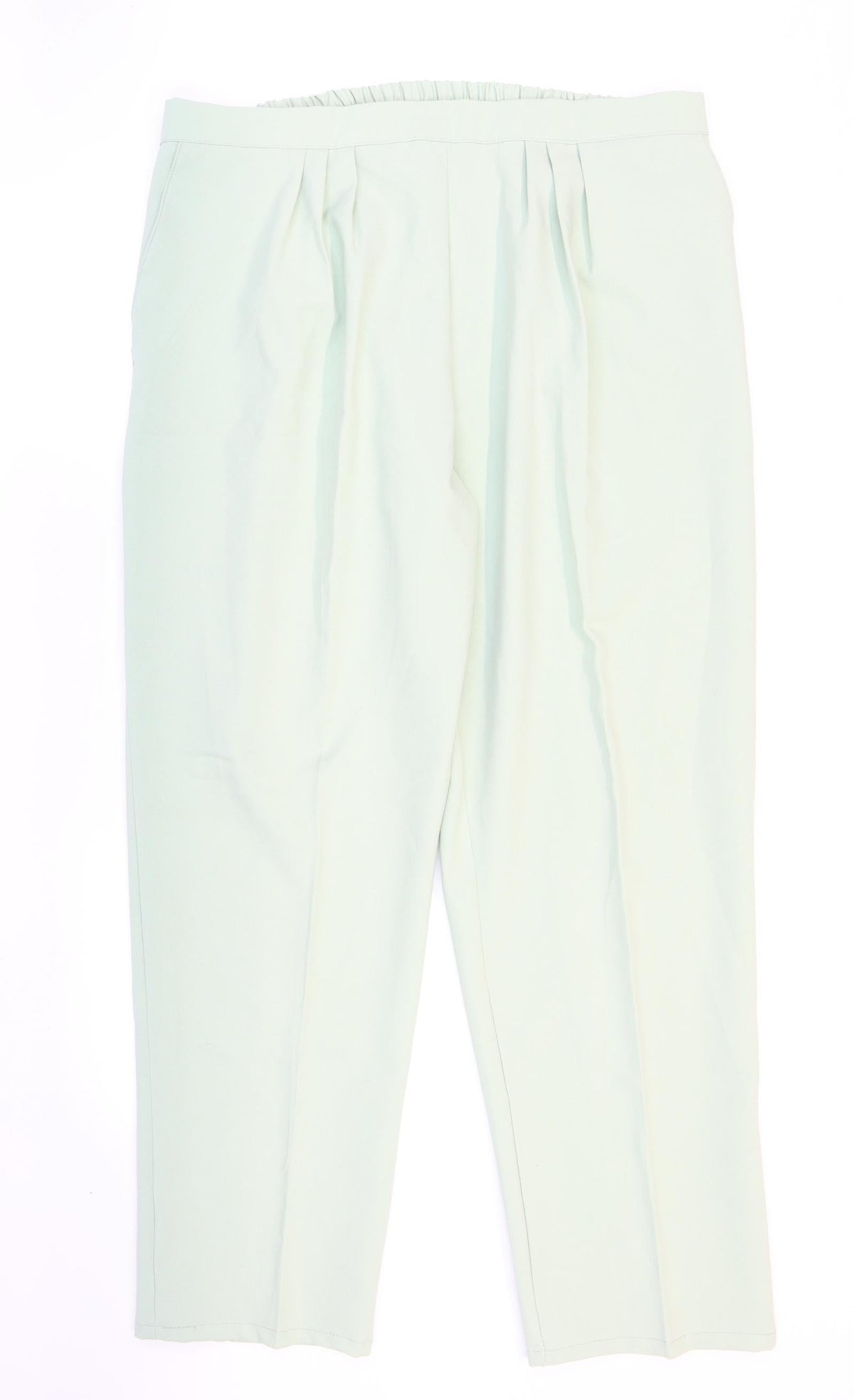 Preworn Womens Green Polyester Carrot Trousers Size 24 L29 in Regular