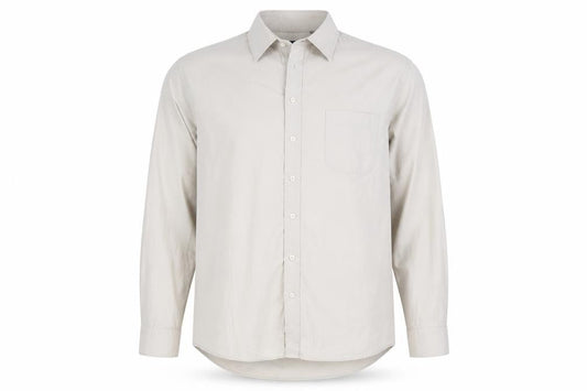 Mansize Mens Beige Polyester Button-Up Size 49 Collared Button