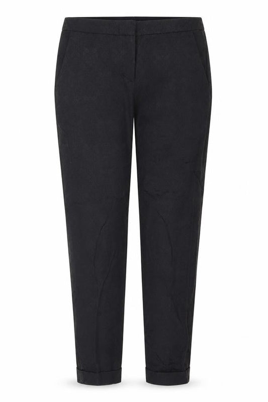 Zara Womens Black Floral Polyester Carrot Trousers Size 4 L27 in Regular Zip - Damask Pattern