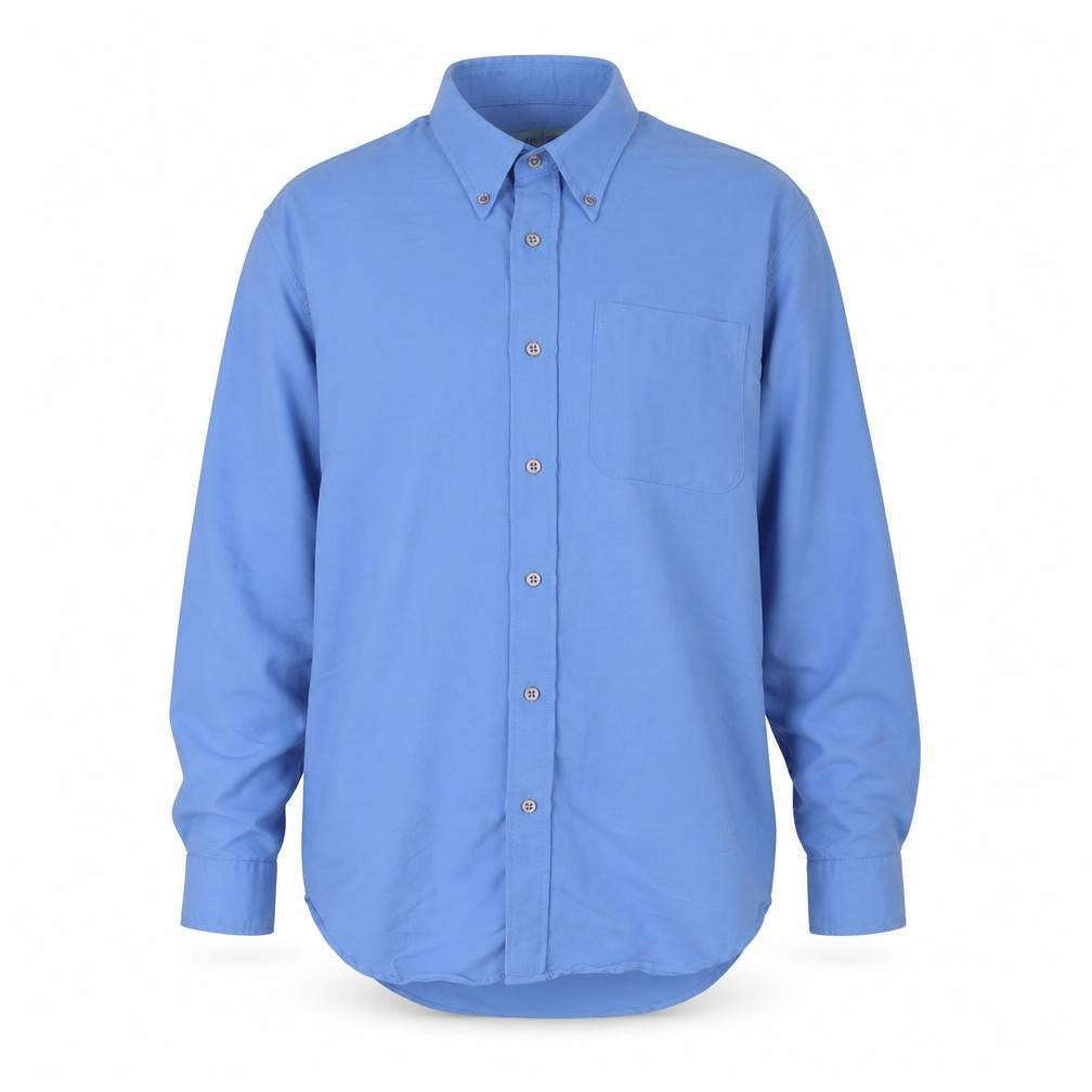 Charles Morgan Mens Blue Cotton Button-Up Size M Collared Button